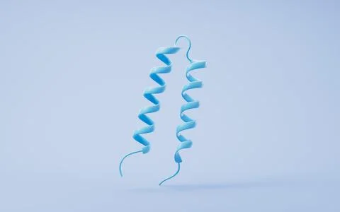 Biological curve protein structure, 3d rendering. Stock-Illustration