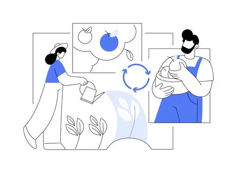 Biological cycle abstract concept vector illustration. Stock Illustration