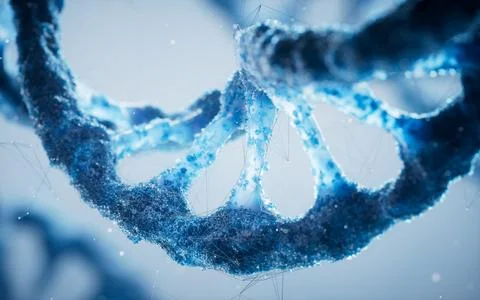 Biological DNA structure with bioengineering concept, 3d rendering. Stock Illustration