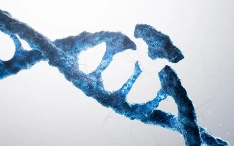 Biological DNA structure with gene mutation concept, 3d rendering. 스톡 일러스트