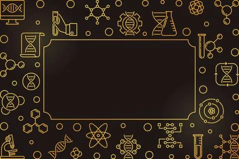 Biological Engineering and Science vector golden frame Stockillustratie