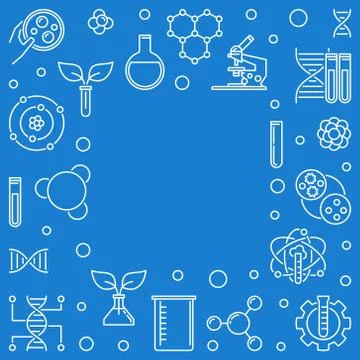 Biological Engineering vector outline frame or illustration Stock Illustration