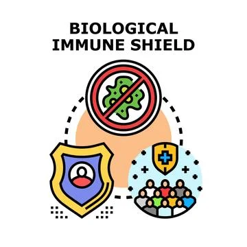 Biological immune shield concept protecting human health Stock Illustration