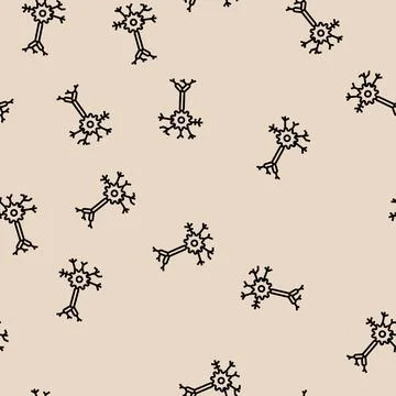 Biological model neural network line seamless pattern イラスト素材