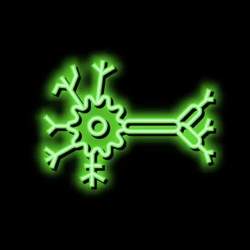 Biological model neural network neon glow icon illustration Stock Illustration