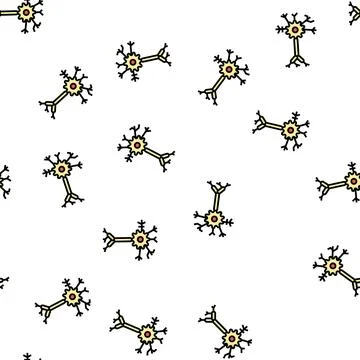 Biological model neural network vector seamless pattern Illustrazione stock