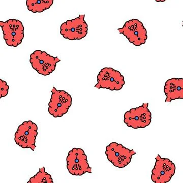 Biological neural network vector seamless pattern 스톡 일러스트