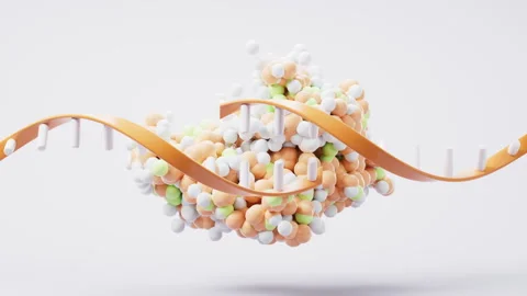 Biological organic protein structure, 3d rendering. 動画素材 312986034