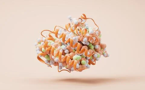 Biological organic protein structure, 3d rendering. Stock-Illustration