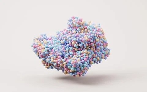 Biological organic protein structure, 3d rendering. 库存插图