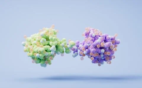 Biological organic protein structure, 3d rendering. 库存插图