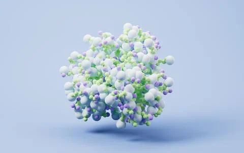 Biological organic protein structure, 3d rendering. Stock-Illustration