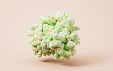 Biological organic protein structure, 3d rendering. 库存插图