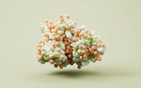 Biological organic protein structure, 3d rendering. 库存插图