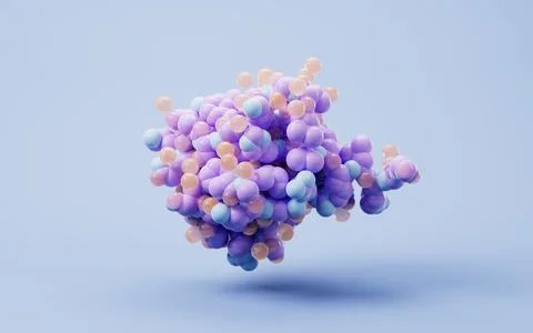 Biological organic protein structure, 3d rendering. 库存插图
