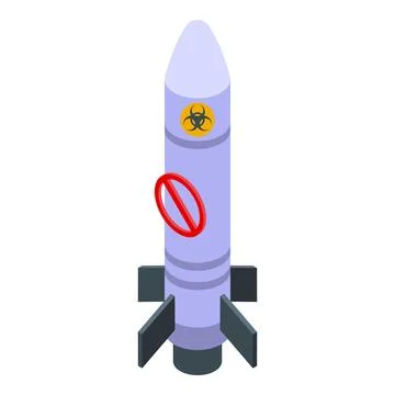Biological rocket icon isometric vector. Nuclear weapon Stock Illustration