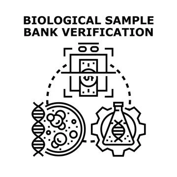 Biological sample bank verification concept illustration Stock Illustration