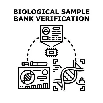Biological sample bank verifying dna medical data Stock Illustration