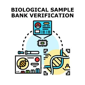 Biological sample bank verifying dna medical data Stock Illustration