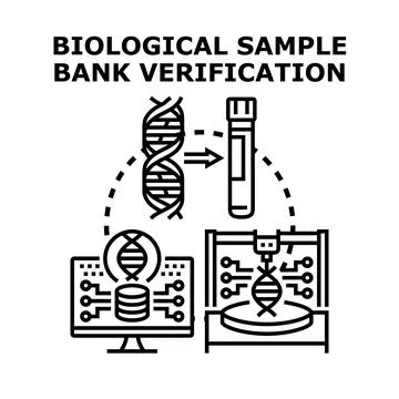 Biological sample bank verifying genetic data management Stock Illustration
