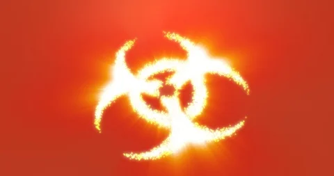 Biological threat logo, computer generated Video stock 123856950