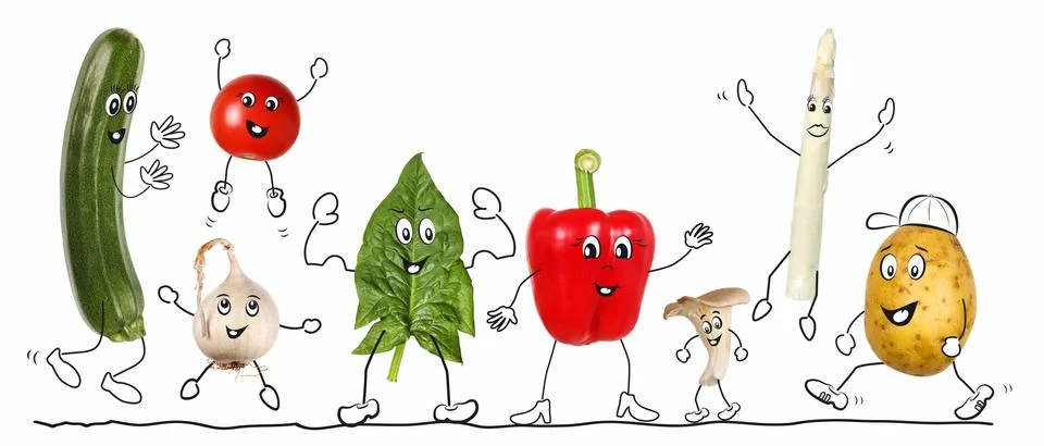 Biological vegetable, comic 2 Stock Photos