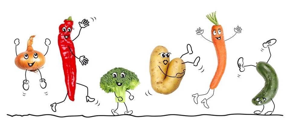 Biological vegetable, comic Stock Photos