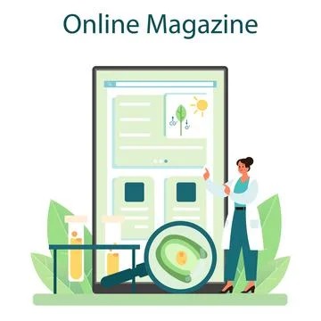 Biologist online service or platform. Scientist make laboratory analysis Stock Illustration