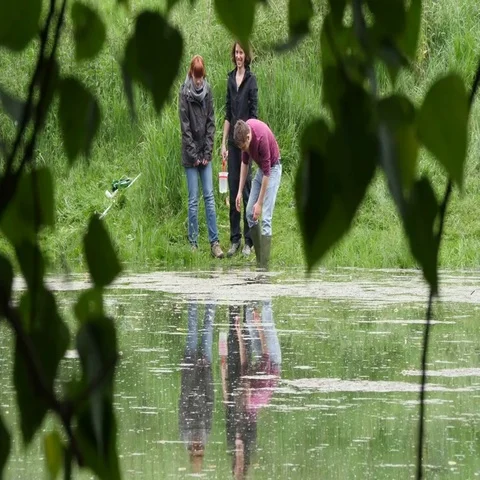 Biologists collecting water samples Stock Footage 69454485