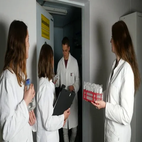 Biologists in the genetic area Stock Footage 69480318