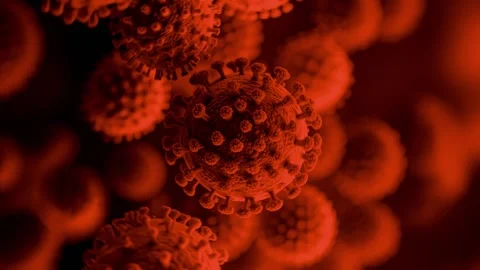 Biology background with red viruses Video stock 311522010