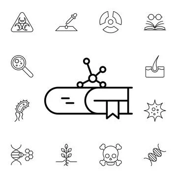 Biology, book flat vector icon in biology pack Stock Illustration