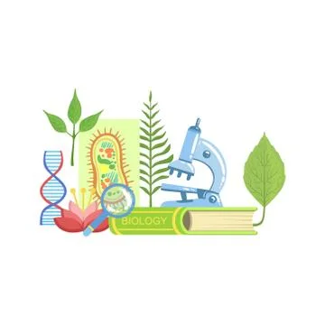 Biology Class Set Of Objects Stock Illustration