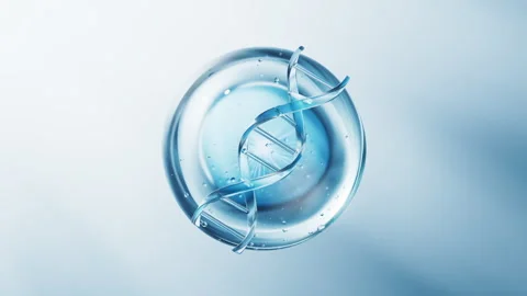 Biology DNA with water bubble background, 3d rendering. Stock Footage 333440346