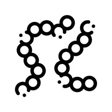 Biology Element Bacteria Thin Line Icon Stock Illustration