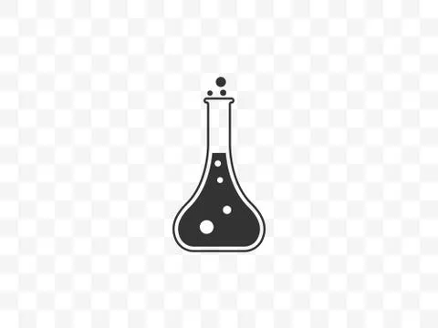 Biology, experiment, flask icon. Vector illustration, flat design. Иллюстрация