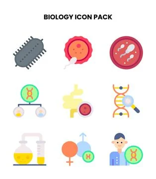 Biology Flat Graphics Icons Pack イラスト素材