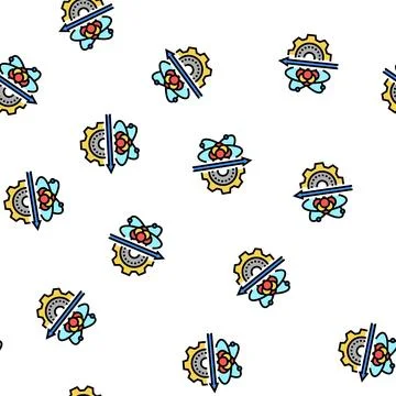 Biology genetic process vector seamless pattern Illustrazione stock