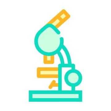 Biology microscope color icon vector color illustration 库存插图