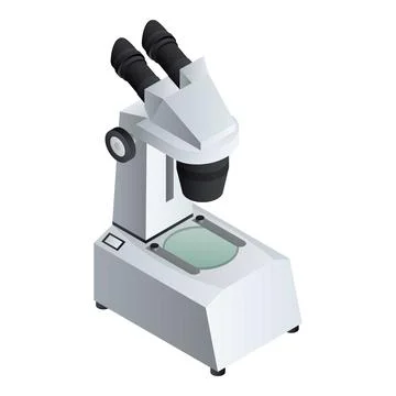 Biology microscope icon, isometric style Illustrazione stock