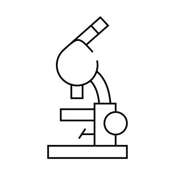 Biology microscope line icon vector black illustration Illustrazione stock