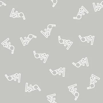 Biology microscope line icon vector black illustration Stock Illustration
