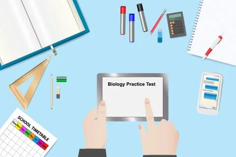 Biology Practice Test Concept Vector Stock Illustration