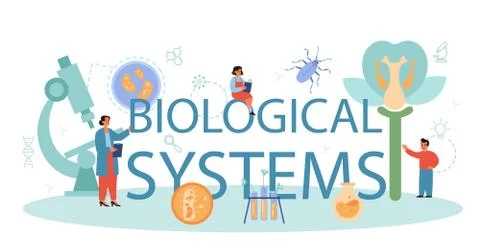 Biology school typographic header concept. Botany lesson. Scientist Illustrazione stock