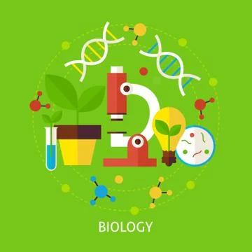 Biology Science Flat Vector Concept Stock Illustration