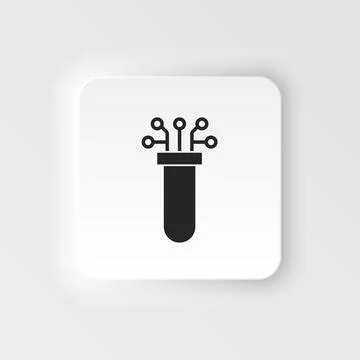 Biology, smart. Bioengineering neumorphic style vector icon. Biotechnology for Stock Illustration