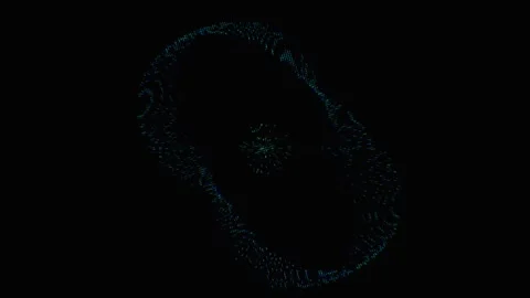Bioluminescent Microscopic Organisms Dividing in Deep Water Stock Footage 336775981
