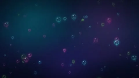 Bioluminescent underwater concept with glowing bubbles seamless loop Stock Footage 342134965