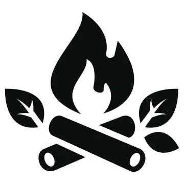 Biomass energy vector icon campfire bio fuel glyph Stock Illustration