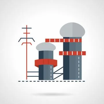 Biomass power plant flat vector icon Stock Illustration
